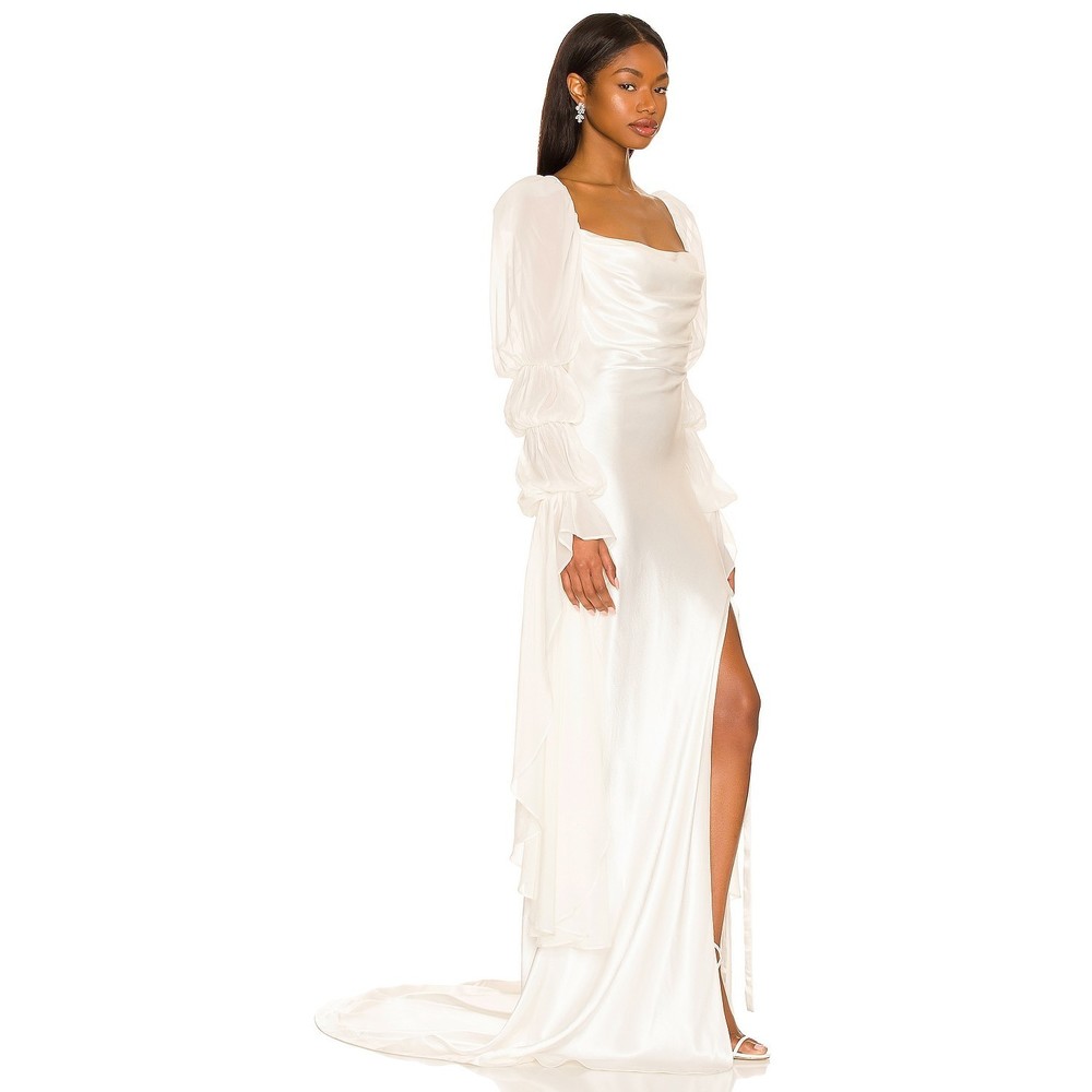 NWT For Love and Lemons X Revolve Willow Bridal Gown Long Dress White Size Large - Picture 3 of 14